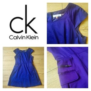 Calvin Klein Royal Purple Fit and Flare A-Line Dress